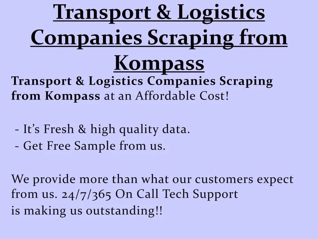 transport logistics companies scraping from kompass