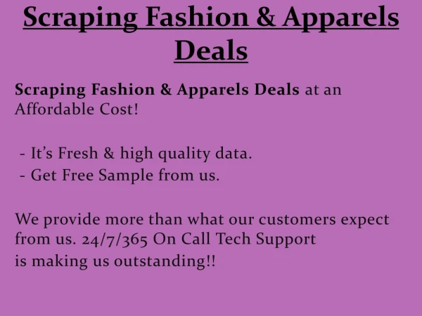 scraping fashion apparels deals