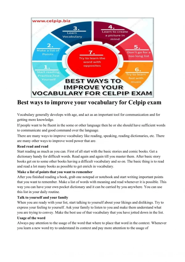 Best ways to improve your vocabulary for Celpip exam