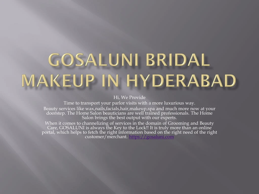 gosaluni bridal makeup in hyderabad