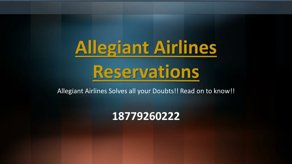 allegiant airlines reservations