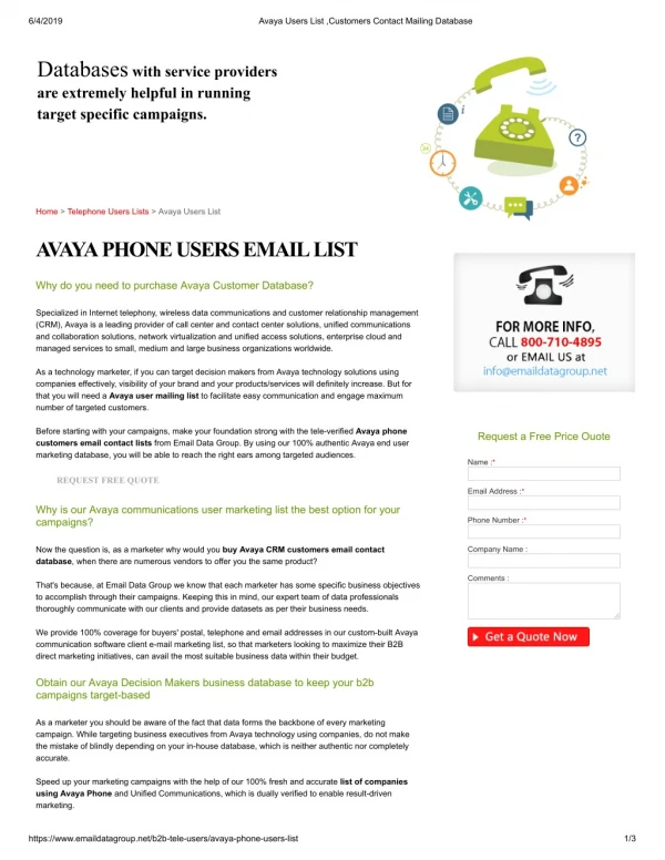 List of Companies using Avaya