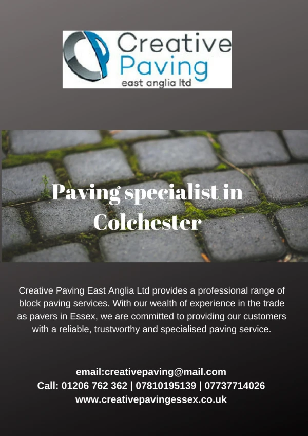 Paving specialist in Colchester