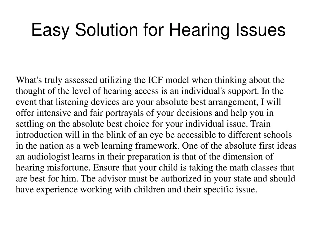 easy solution for hearing issues