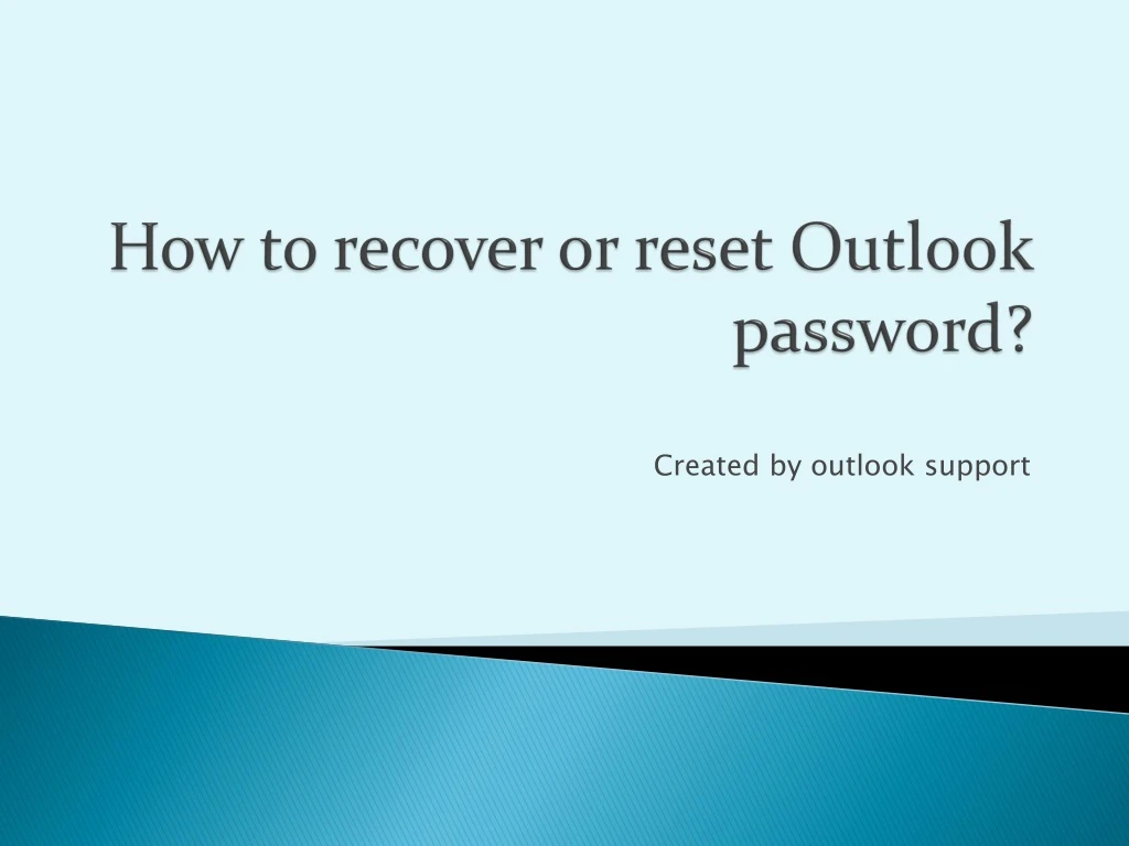 how to recover or reset outlook password