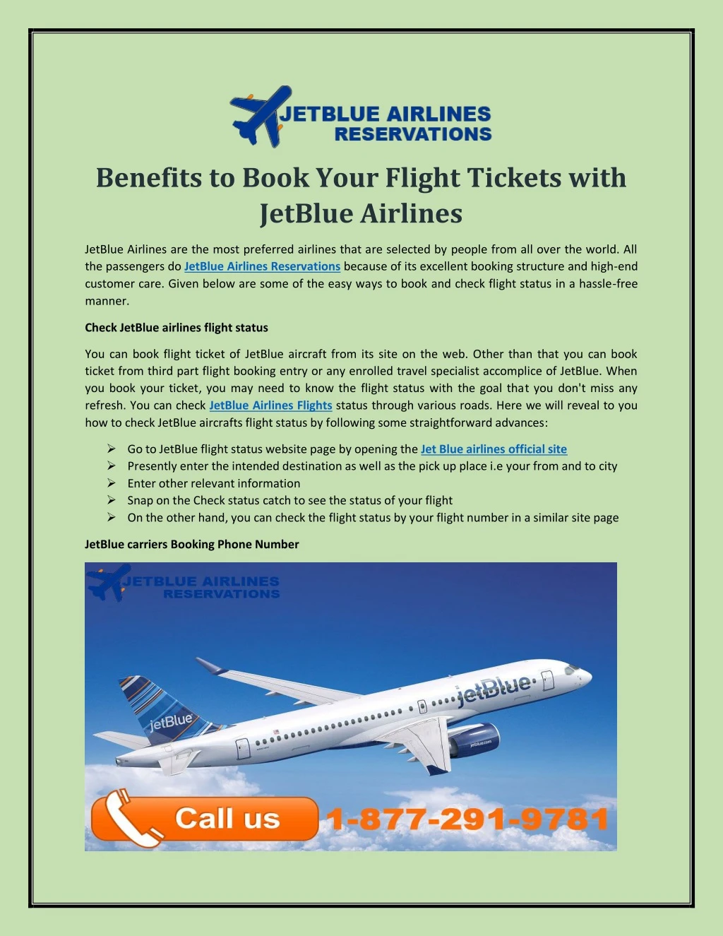 benefits to book your flight tickets with jetblue