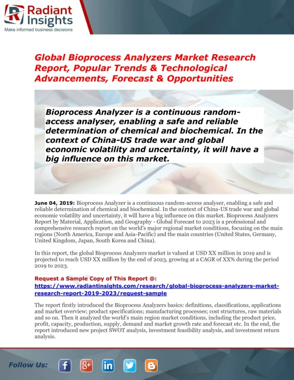 Bioprocess Analyzers Market Opportunity and Industry Expansion Strategies 2023