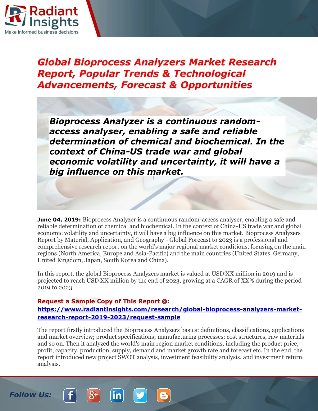 global bioprocess analyzers market research