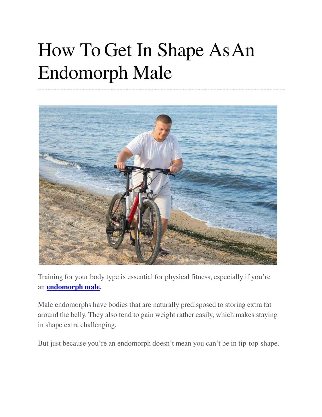 how to get in shape as an endomorph male