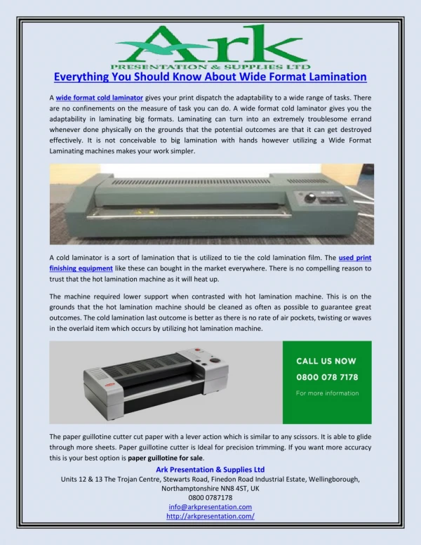 Everything You Should Know About Wide Format Lamination