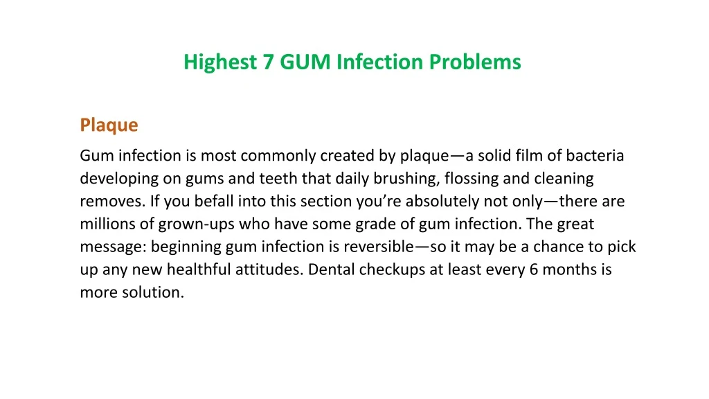 highest 7 gum infection problems