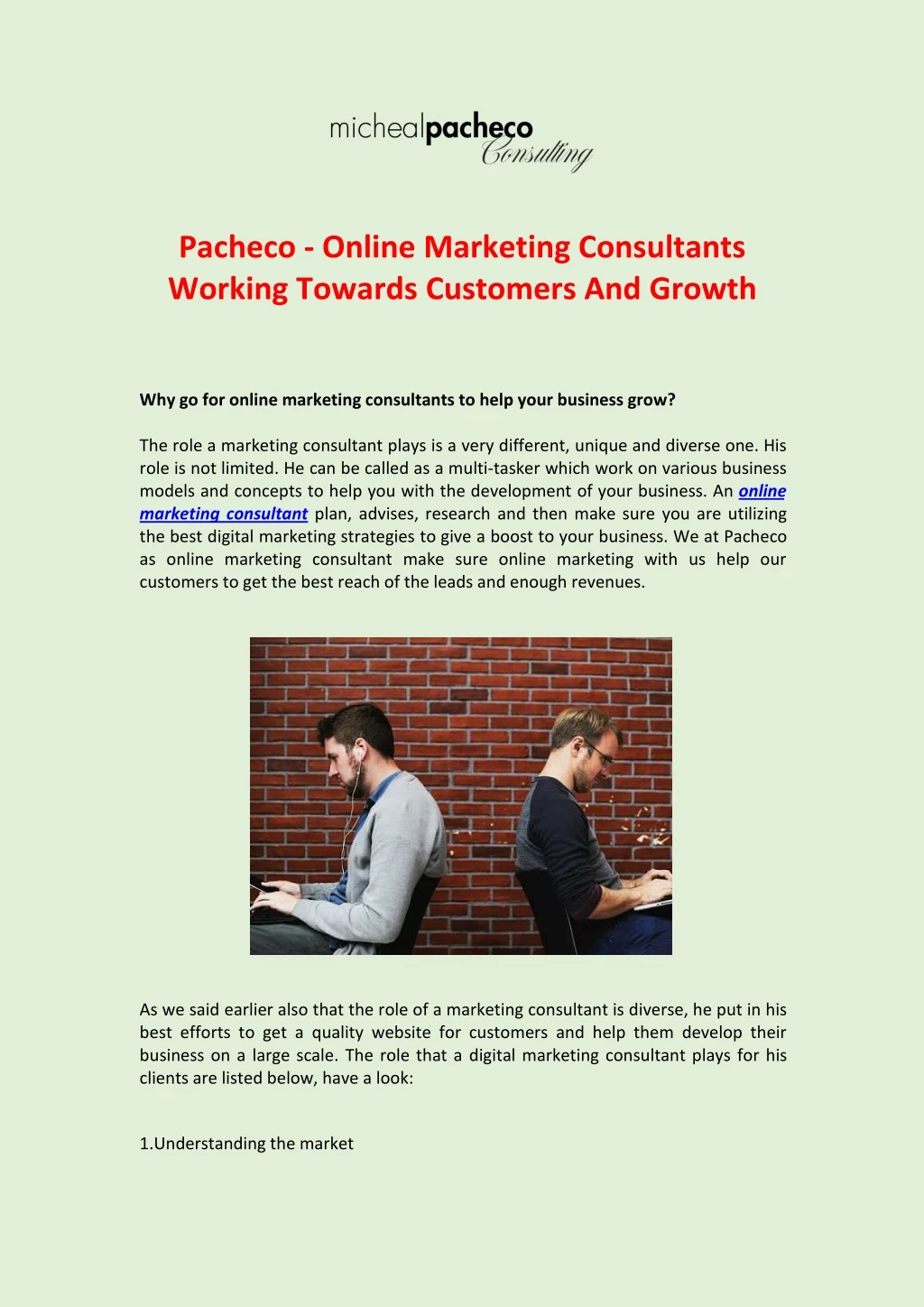 pacheco online marketing consultants working