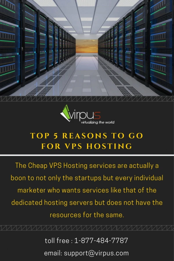 Top 5 reasons to go for vps hosting