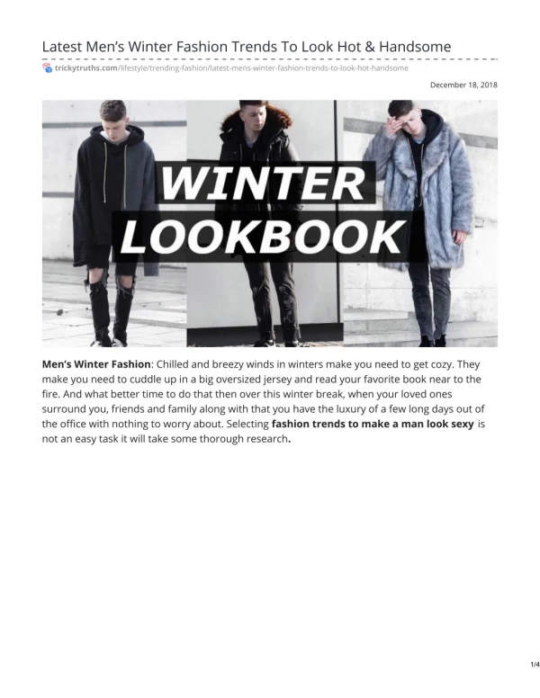 Latest Men’s Winter Fashion Trends To Look Hot & Handsome