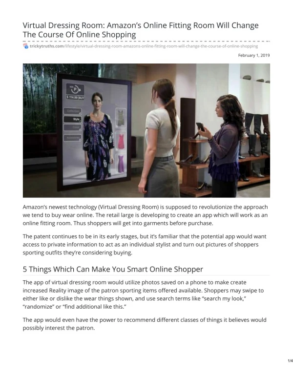 Virtual Dressing Room: Amazon’s Online Fitting Room Will Change The Course Of Online Shopping