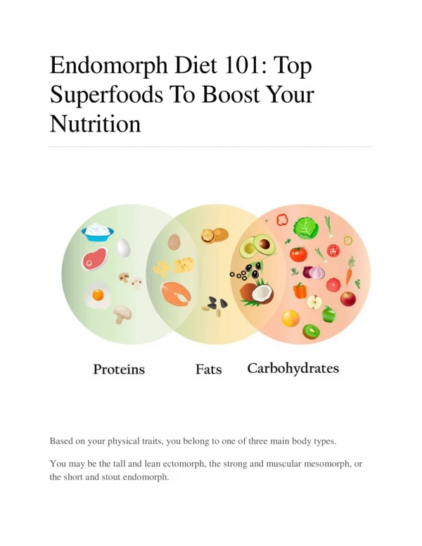 Endomorph Diet