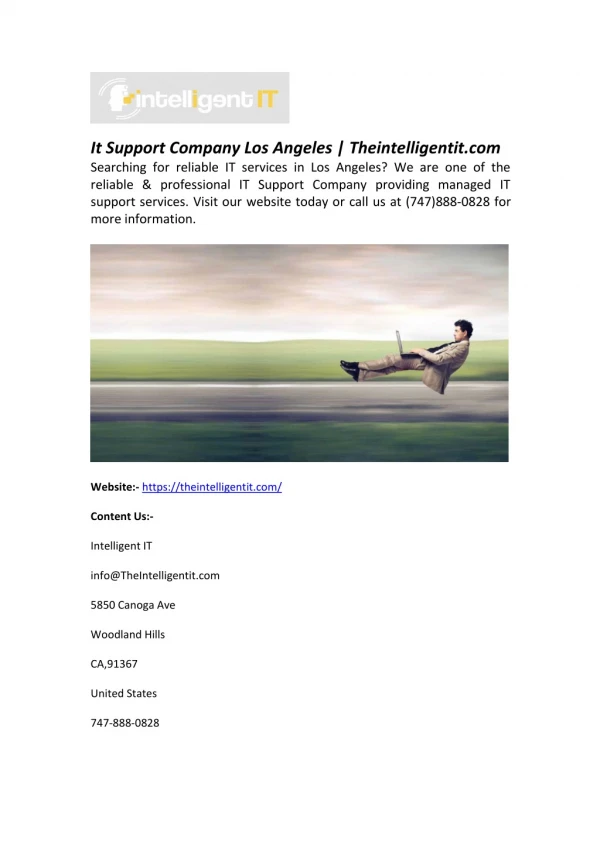 It Support Company Los Angeles | Theintelligentit.com