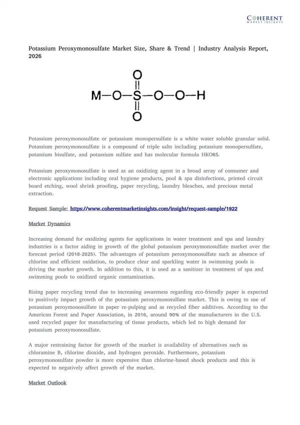 Potassium peroxymonosulfate market