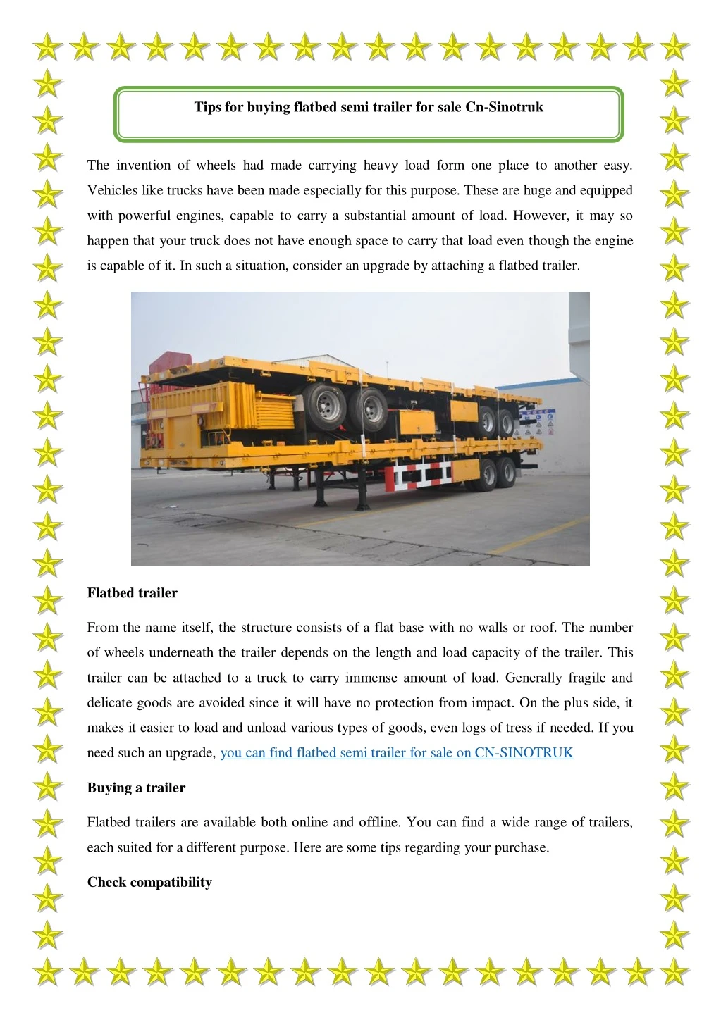 tips for buying flatbed semi trailer for sale