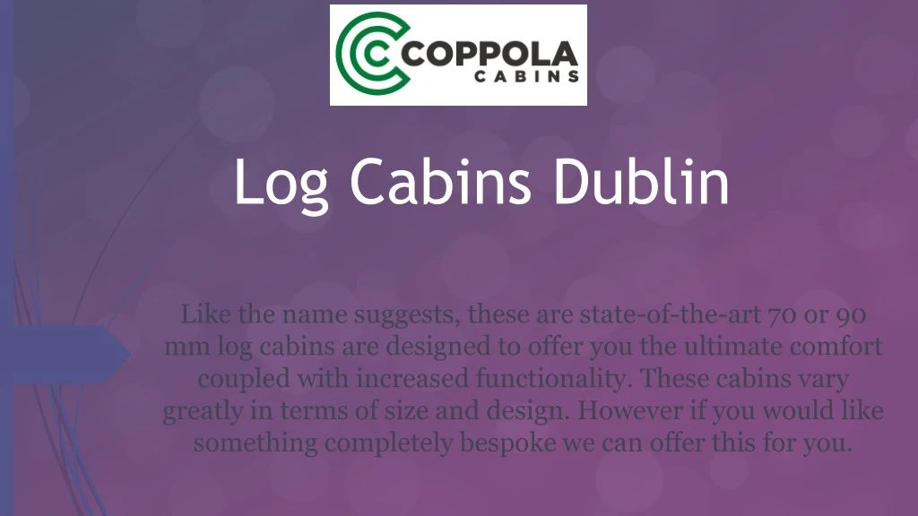 log cabins dublin