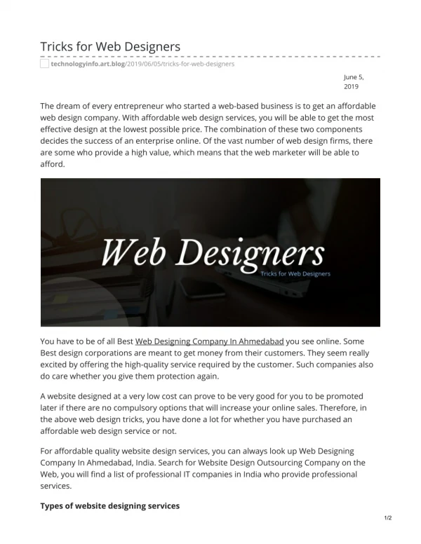 Tricks for Web Designers