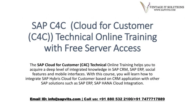 SAP C4C Online Training