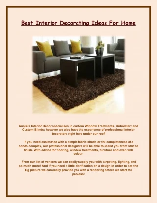 Best Interior Decorating Ideas For Home - slide 1