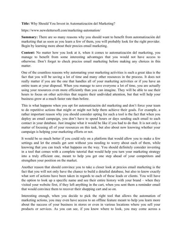 title why should you invest in automatizaci