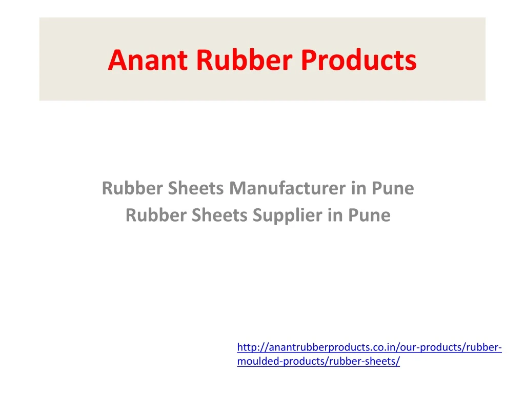 anant rubber products