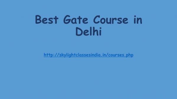 Best Gate courses in delhi