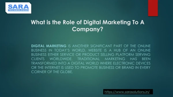 What is the Role of Digital Marketing To A Company?