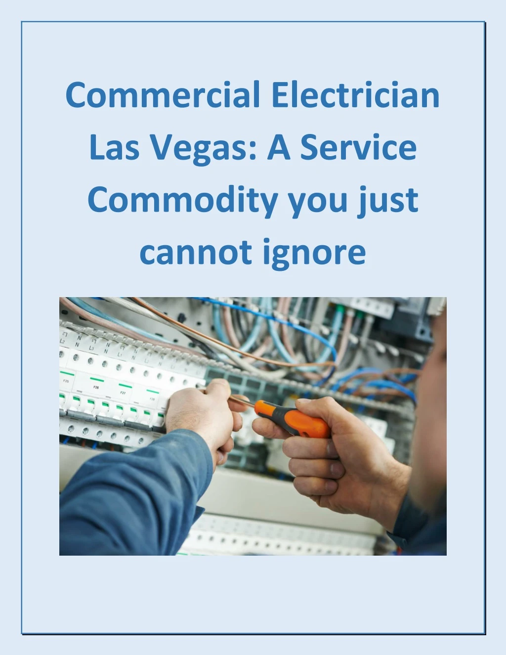 commercial electrician las vegas a service