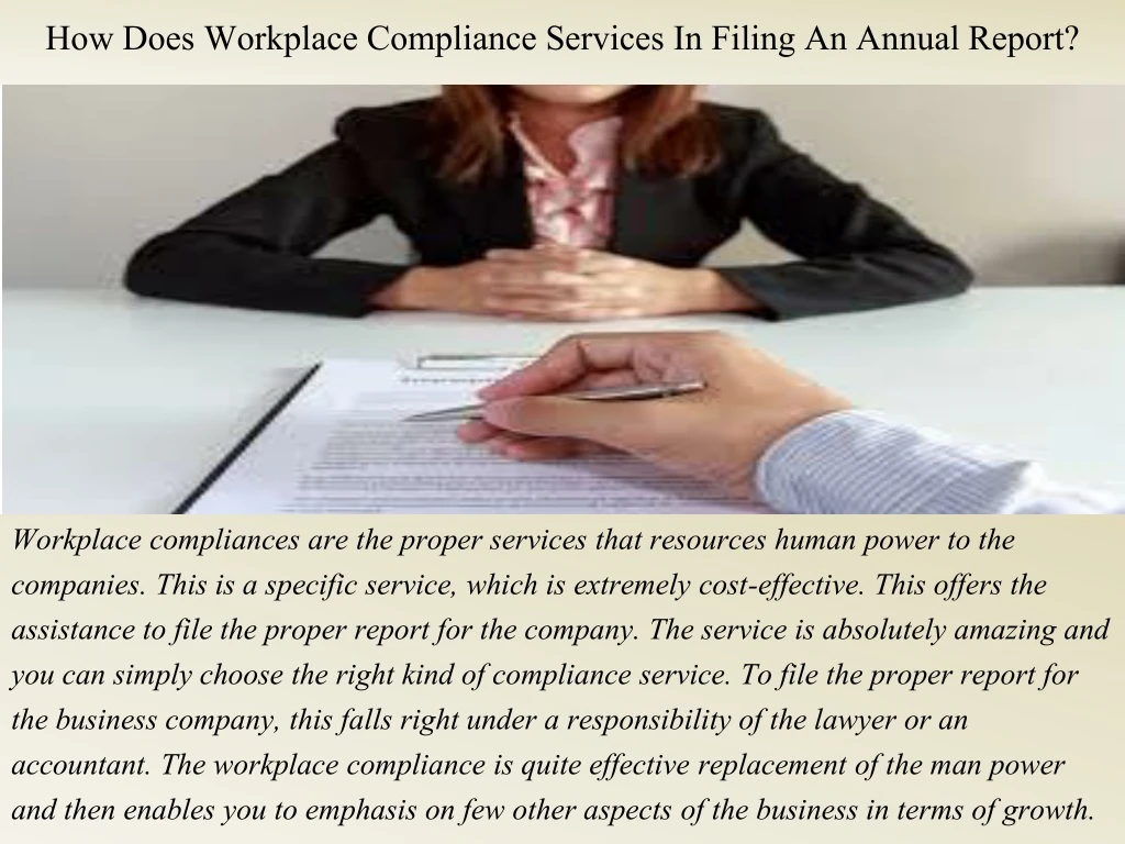 how does workplace compliance services in filing an annual report