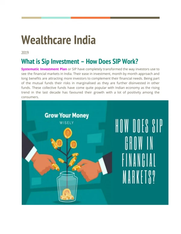 What is SIp investment - how does Sip work?