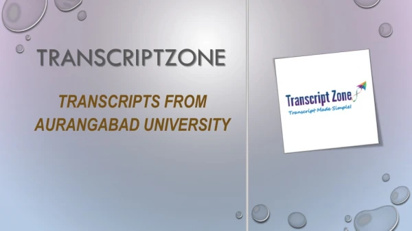 Transcripts from Aurangabad University
