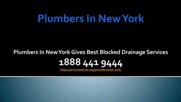 Plumbers in New York Gives Best Blocked Drainage Services