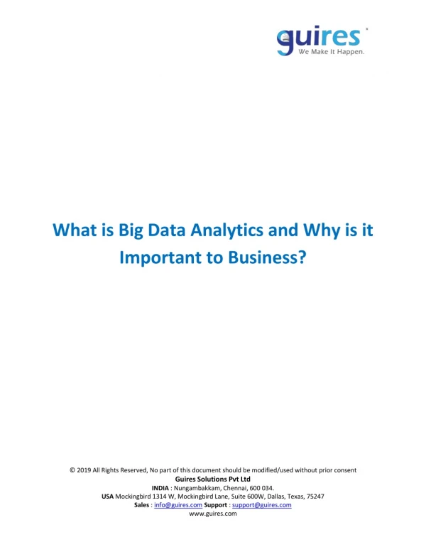 What is Big Data Analytics and Why is it Important to Business?