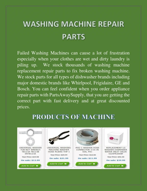 Washing Machine Repair parts