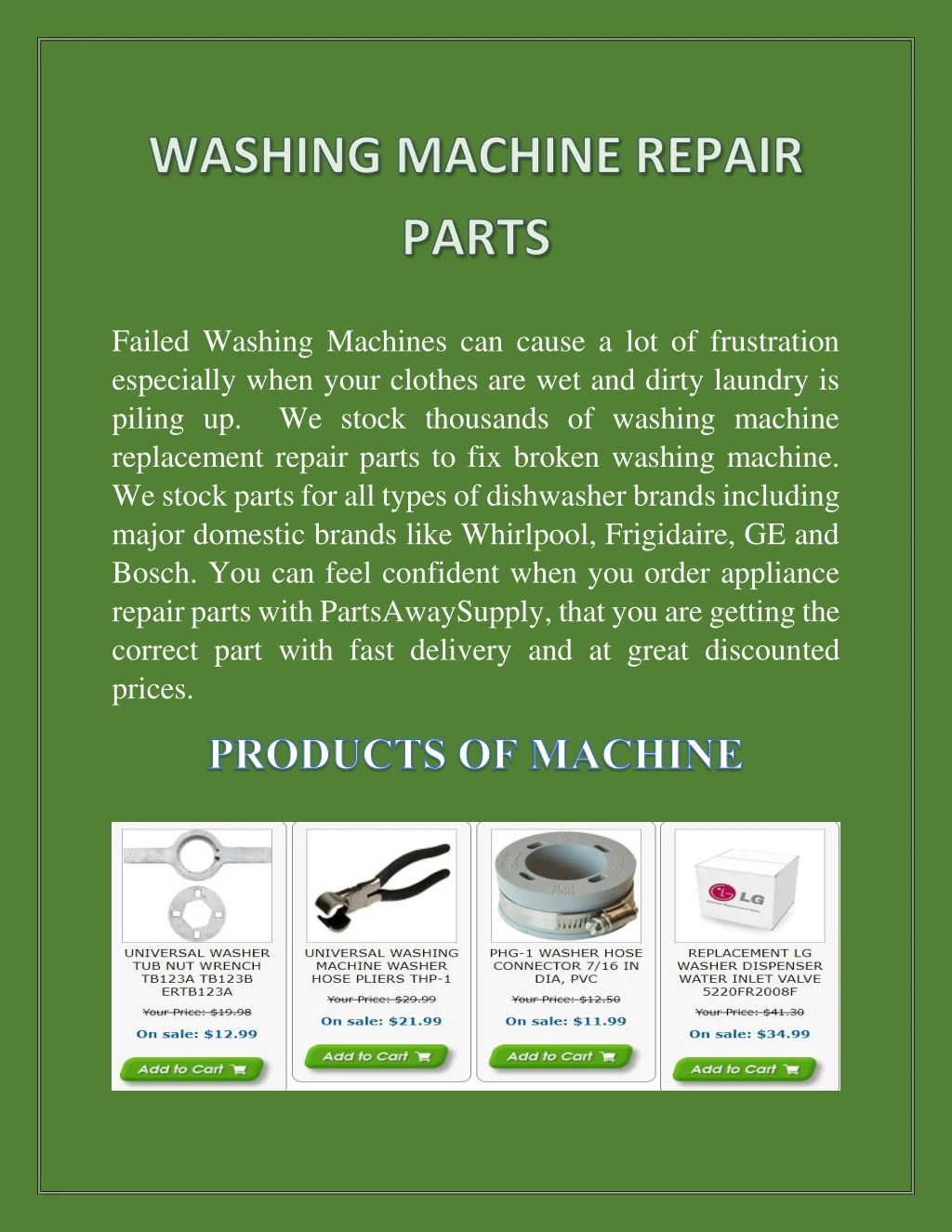 failed washing machines can cause