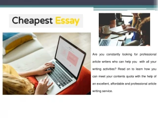 Best Professional Essay Writing Services Online – Cheapest Essay - slide 1