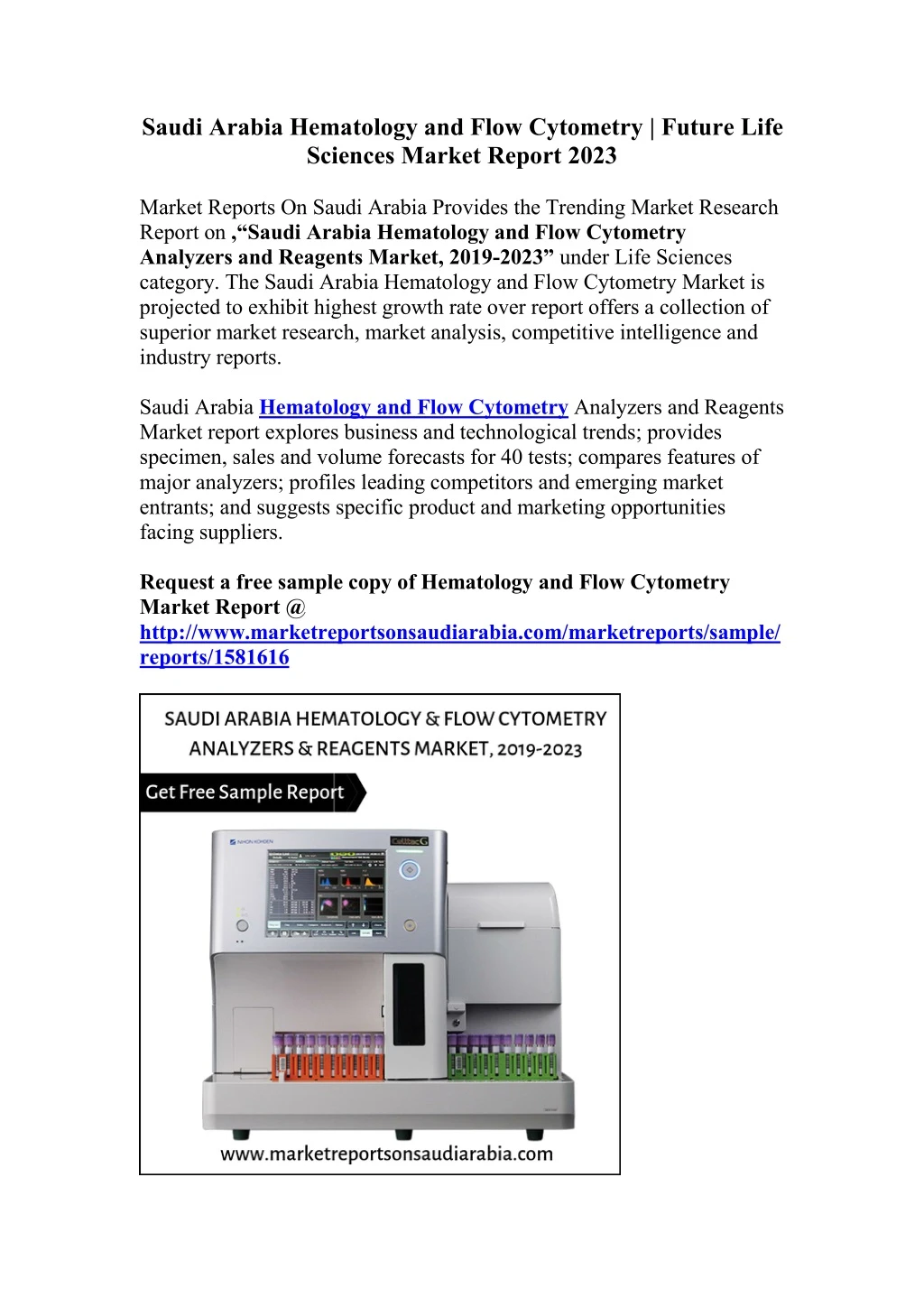 saudi arabia hematology and flow cytometry future