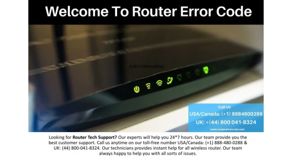 Router Error Code | Call Now ( 1) 888-480-0288