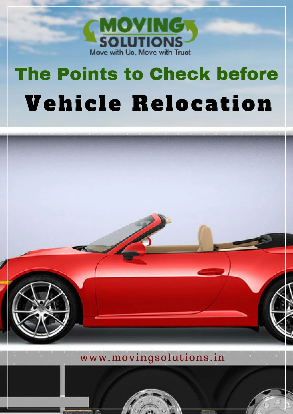 the points to check before vehicle relocation