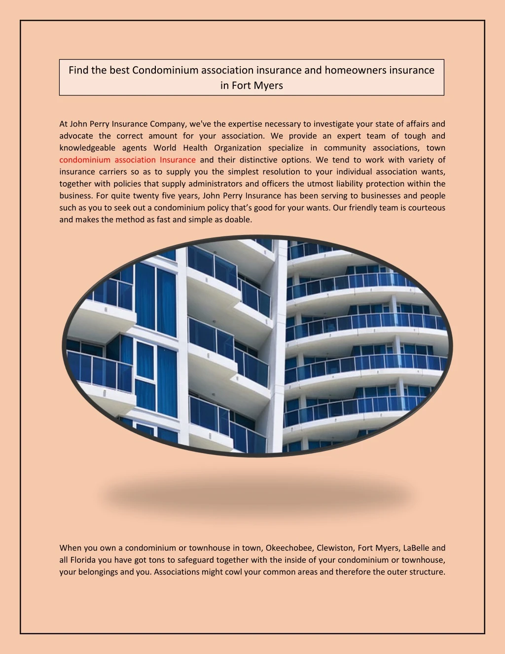 find the best condominium association insurance