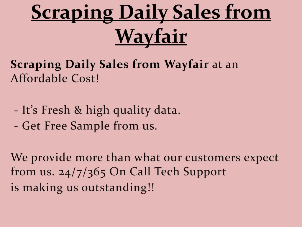 scraping daily sales from wayfair