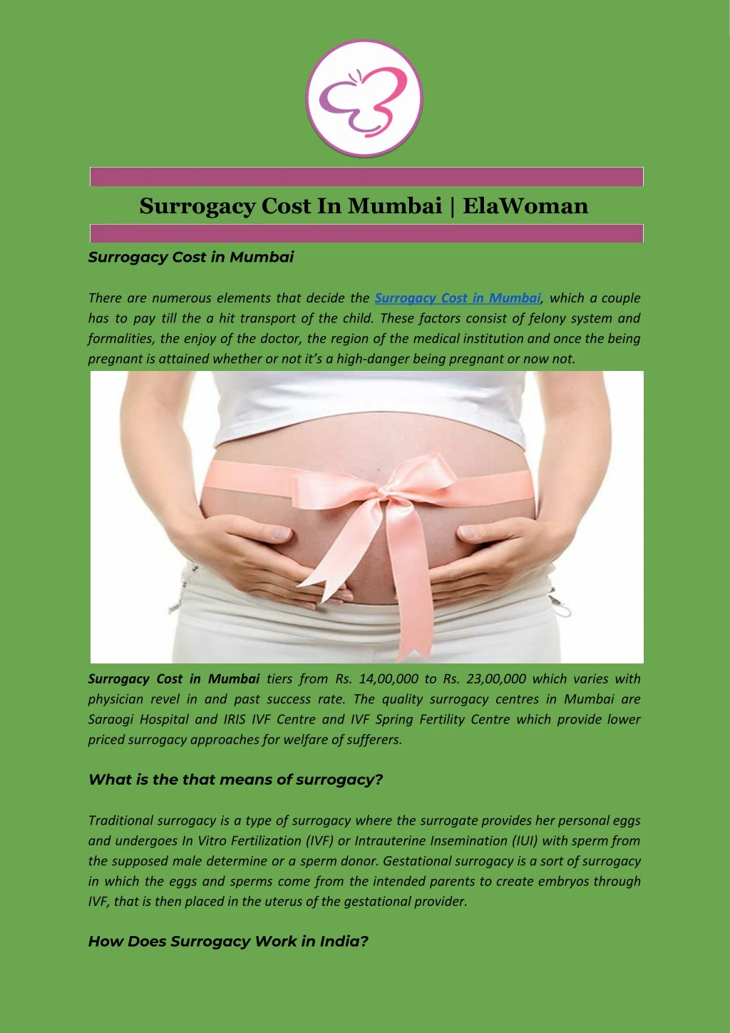 surrogacy cost in mumbai elawoman