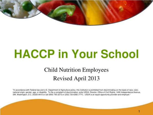 HACCP in Your School