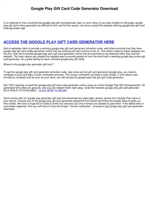 Google Play Gift Card Generator Apk