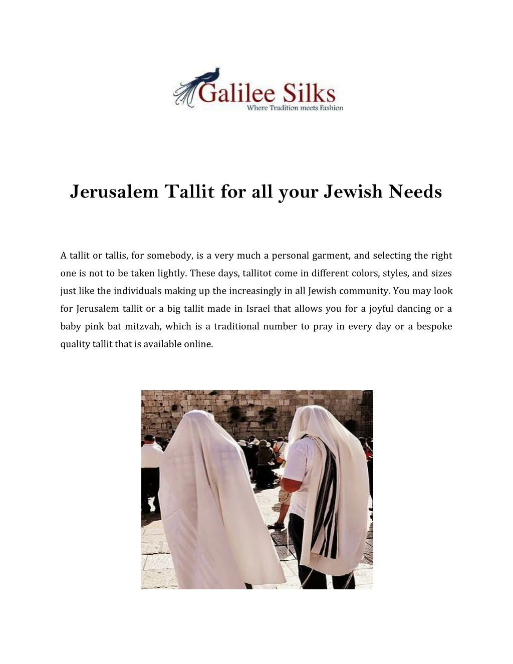 jerusalem tallit for all your jewish needs