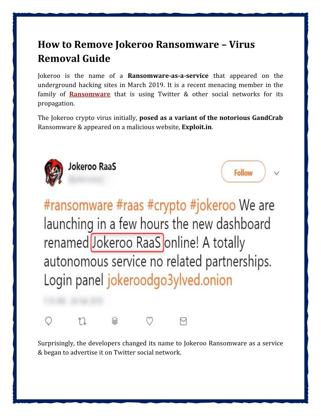 how to remove jokeroo ransomware virus removal